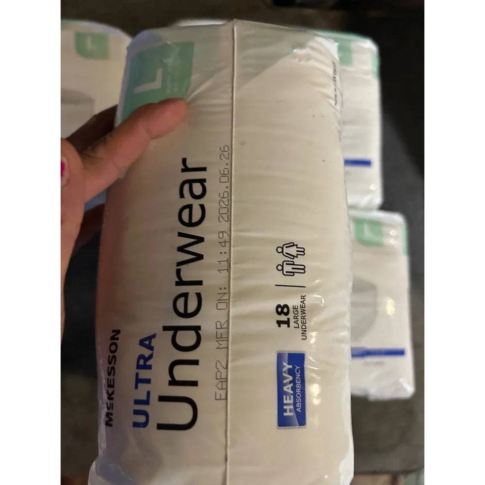 McKesson Ultra Adult Underwear Heavy Absorbency Large 44-58in 18ct 12 packs 216